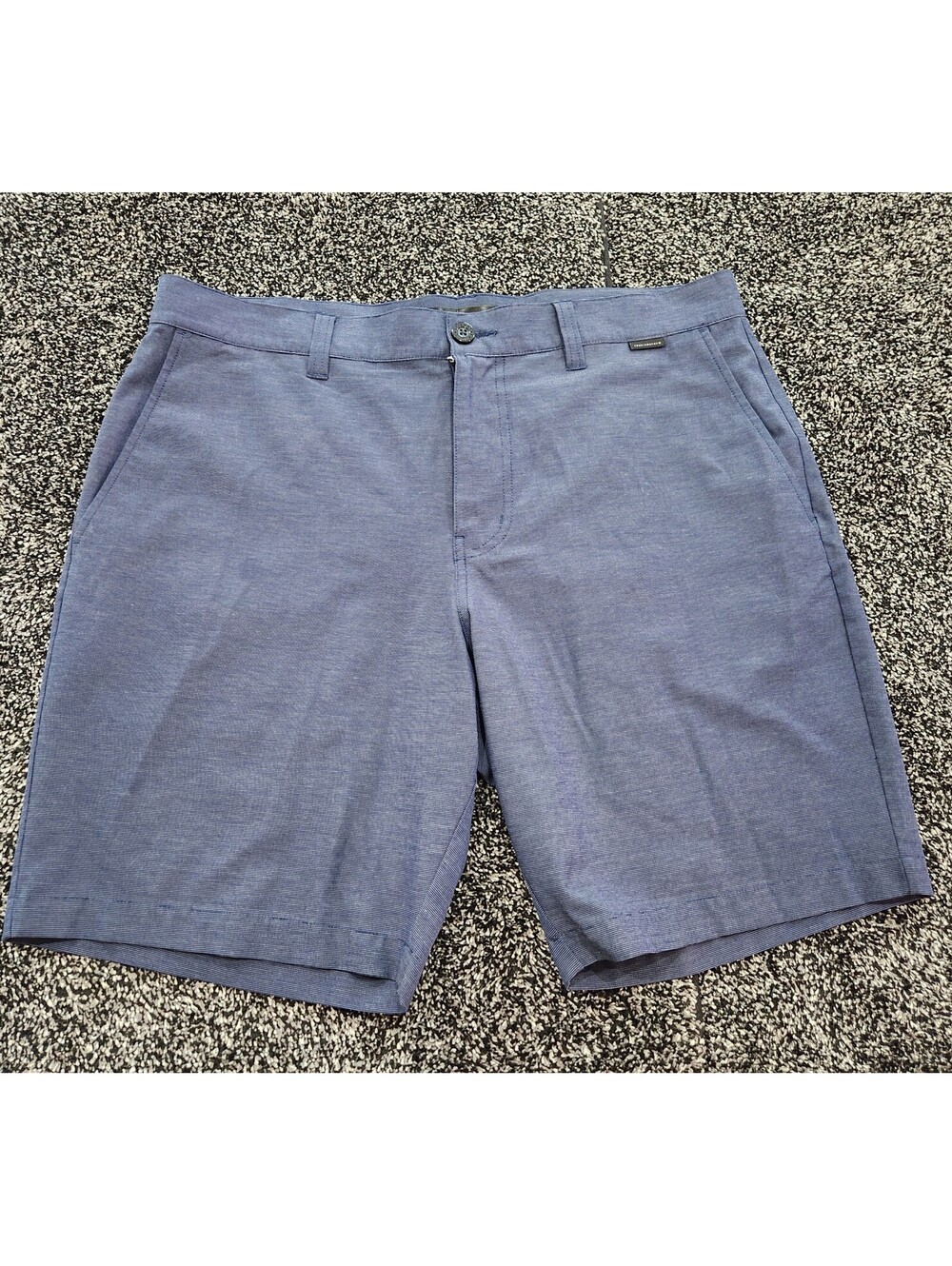 Travis Mathew Chino Shorts Sz 36 Blue striped Performance Stretch Golf 9" Inseam